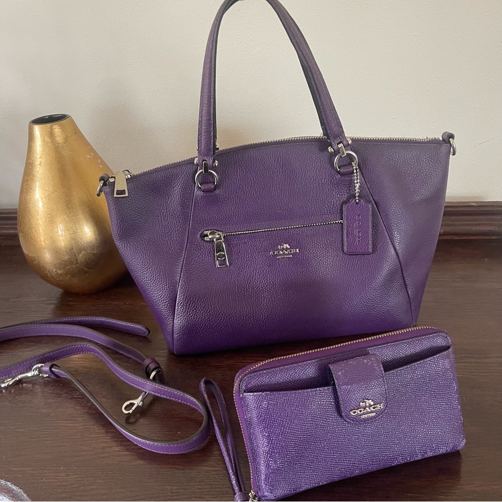 Coach purple prairie bag with wallet